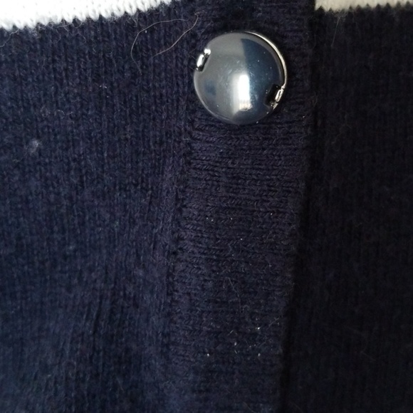 NY&CO Short Sleeve Navy and White Striped Cardigan - Picture 4 of 7